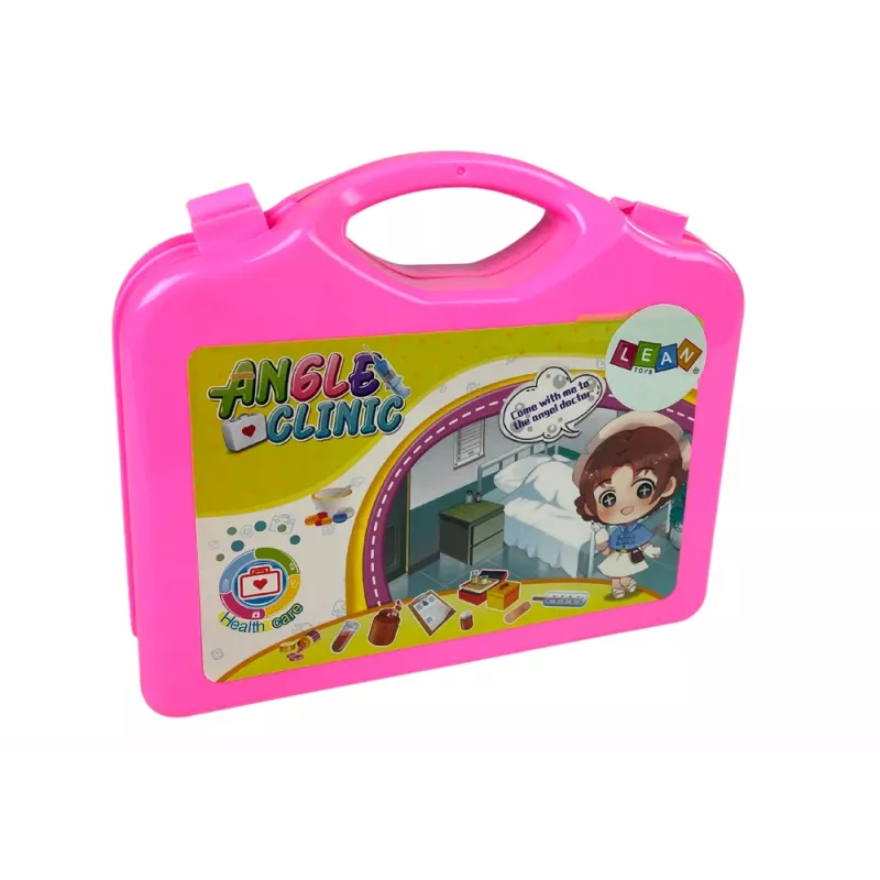 LEAN TOYS Sada malý doktor kufrík ružový stetoskop