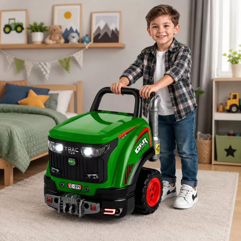 LEAN TOYS Rozložiteľný traktor Malý majster s osvetlením, zvukmi a parou