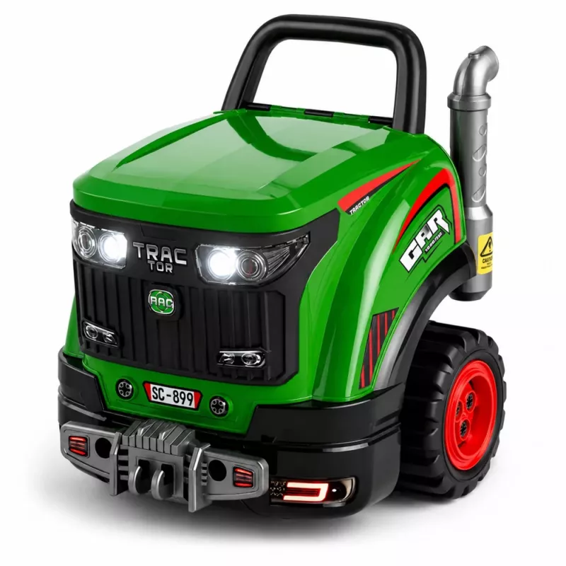 LEAN TOYS Rozložiteľný traktor Malý majster s osvetlením, zvukmi a parou