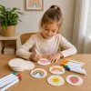 LEAN TOYS Magic 3D maľovací papier DIY drevené disky 20 kusov 6 cm