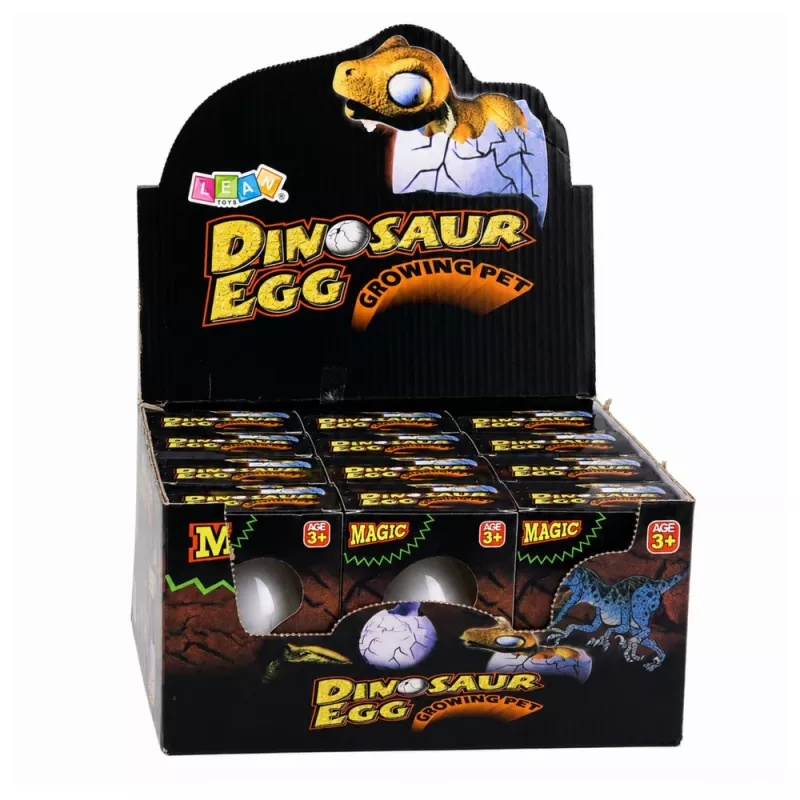 LEAN TOYS Magic Egg Vyliahnutý dinosaurus vo vode vajíčko biele 6,5 cm