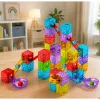 LEAN TOYS magnetické stavebnice 60 ks - farebná kocková guľová dráha