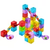 LEAN TOYS magnetické stavebnice 60 ks - farebná kocková guľová dráha