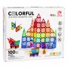 LEAN TOYS magnetické konštrukčné bloky 3D panely kreatívne STEM farebné 100 ks