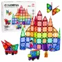 LEAN TOYS magnetické konštrukčné bloky 3D panely kreatívne STEM farebné 100 ks