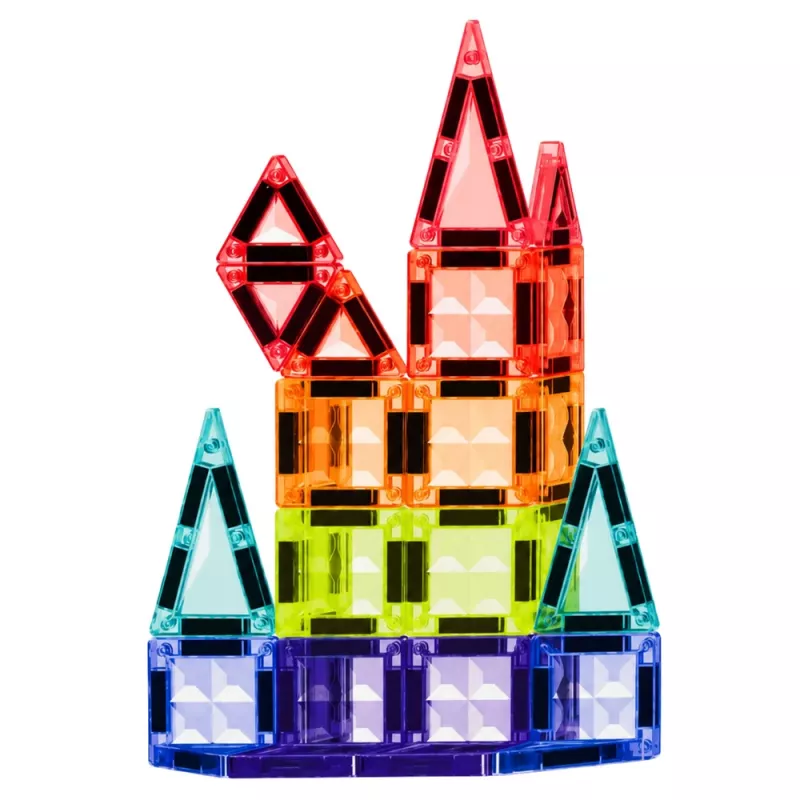 LEAN TOYS magnetické konštrukčné bloky 3D panely kreatívne STEM farebné 27 ks