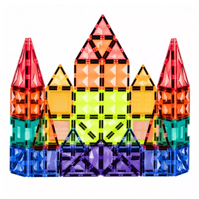 LEAN TOYS magnetické konštrukčné bloky 3D panely kreatívne STEM farebné 73 kusov