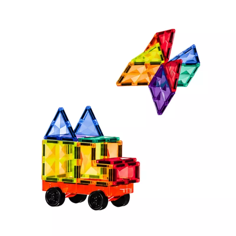 LEAN TOYS magnetické stavebnice 3D dosky kreatívne STEM farebné 85 ks