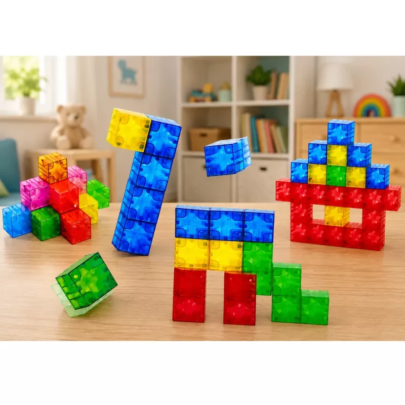 LEAN TOYS magnetické stavebné kocky farebné 3D kocky 160 ks