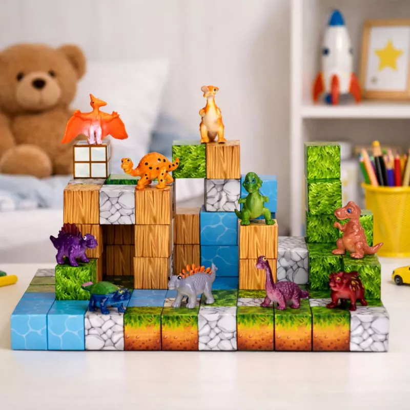 LEAN TOYS magnetické stavebné bloky kocky štvorcový svet 3D 114 dielov