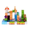 LEAN TOYS magnetické stavebné bloky kocky štvorcový svet 3D 114 dielov