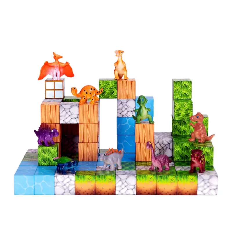 LEAN TOYS magnetické stavebné bloky kocky štvorcový svet 3D 114 dielov