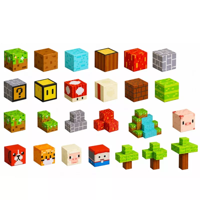 LEAN TOYS magnetické stavebnice Pixel World farebné kocky 146 dielov