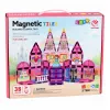 LEAN TOYS Magnetické stavebné bloky princeznovský zámok ružový 38 kusov