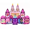 LEAN TOYS Magnetické stavebné bloky princeznovský zámok ružový 38 kusov