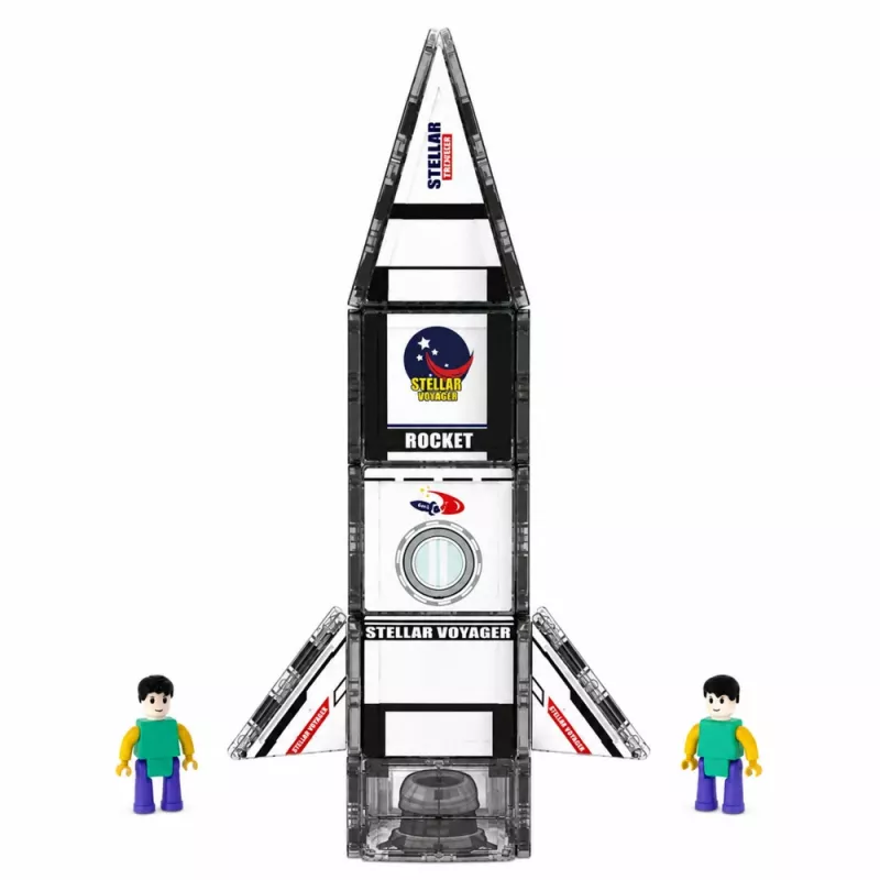 LEAN TOYS magnetické stavebné bloky vesmírna raketa figúrky 26 kusov