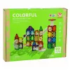 LEAN TOYS magnetické konštrukčné bloky set koľajníc s STEM loptičkami a dinosaurami – 92 dielov
