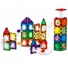LEAN TOYS magnetické konštrukčné bloky set koľajníc s STEM loptičkami a dinosaurami – 92 dielov