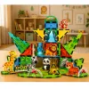 LEAN TOYS magnetické stavebné bloky divé zvieratá džungľa ZOO 52 kusov