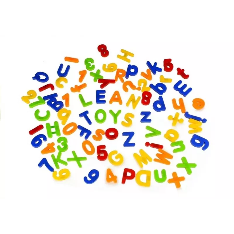 LEAN TOYS magnetické písmená a čísla v skle – 78-dielna abeceda a matematická sada pre deti od 3 rokov