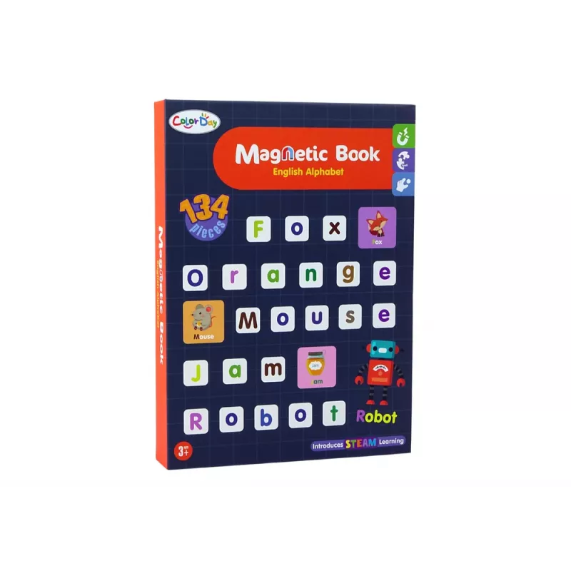 LEAN TOYS Magnetická knižka, puzzle, anglická abeceda, obrázky