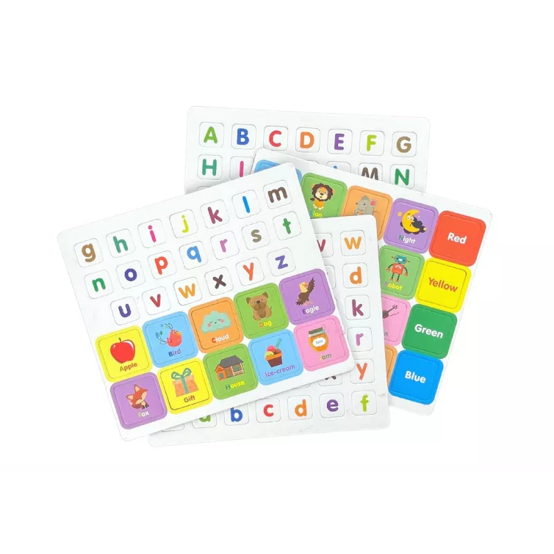 LEAN TOYS Magnetická knižka, puzzle, anglická abeceda, obrázky