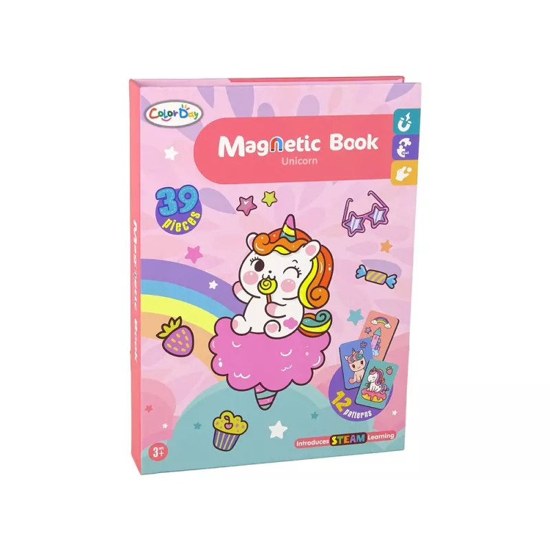 LEAN TOYS Magnetická puzzle kniha Jednorožce Puzzle karty