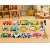 LEAN TOYS magnetické puzzle vozidlá vzdelávacia hračka dopravné prostriedky sada 30 dielov