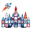 LEAN TOYS Magnetic Space Windows stavebné kocky 90 dielov – ABS plast STEM stavebnica