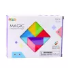 LEAN TOYS magnetické tangram bloky farebná puzzle samolepka sada 9 ks