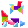 LEAN TOYS magnetické tangram bloky farebná puzzle samolepka sada 9 ks