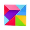 LEAN TOYS magnetické tangram bloky farebná puzzle samolepka sada 9 ks
