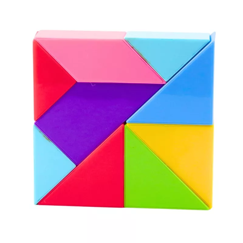 LEAN TOYS magnetické tangram bloky farebná puzzle samolepka sada 9 ks