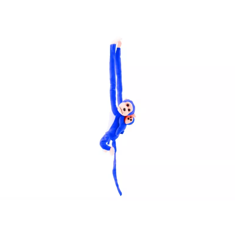 LEAN TOYS maskot plyšová opica s bábätkom, modrá 90 cm