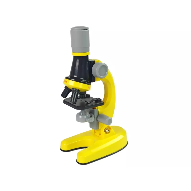 LEAN TOYS mikroskop pre vedca vzdelávacia sada žltý 100x 400x 1200x