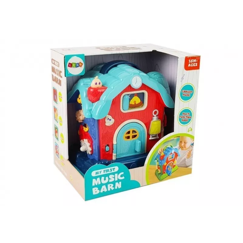 LEAN TOYS Hudobná stodola zvieratá farma zvuky hudba ružová