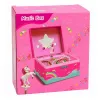 LEAN TOYS Hudobná skrinka šperkovnica rotujúci jednorožec ružová