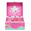 LEAN TOYS Hudobná skrinka šperkovnica rotujúci jednorožec ružová