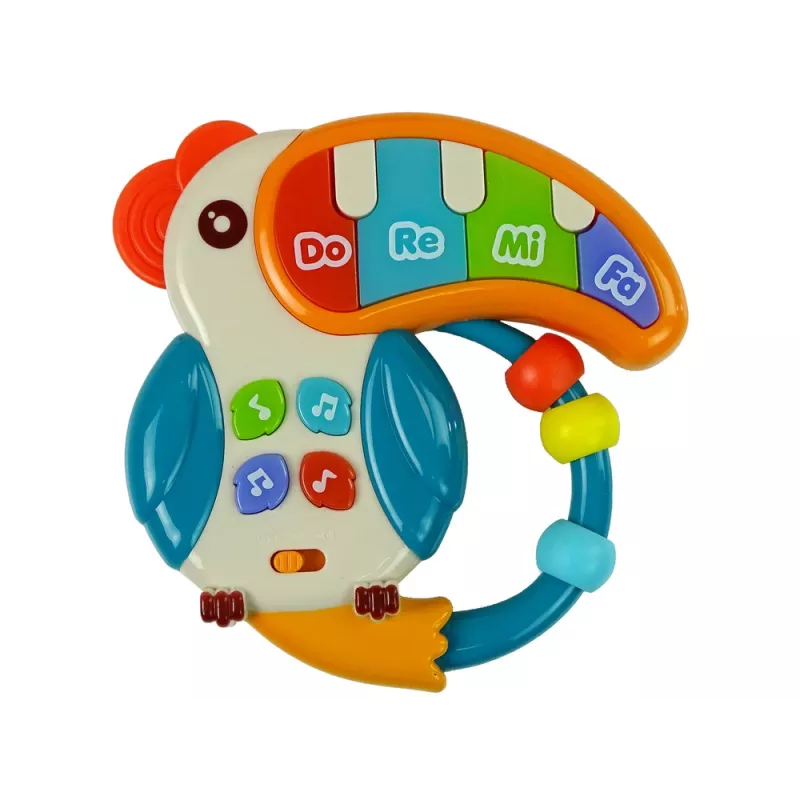 LEAN TOYS hudobné pianino papagáj zvuky svetlá korálky