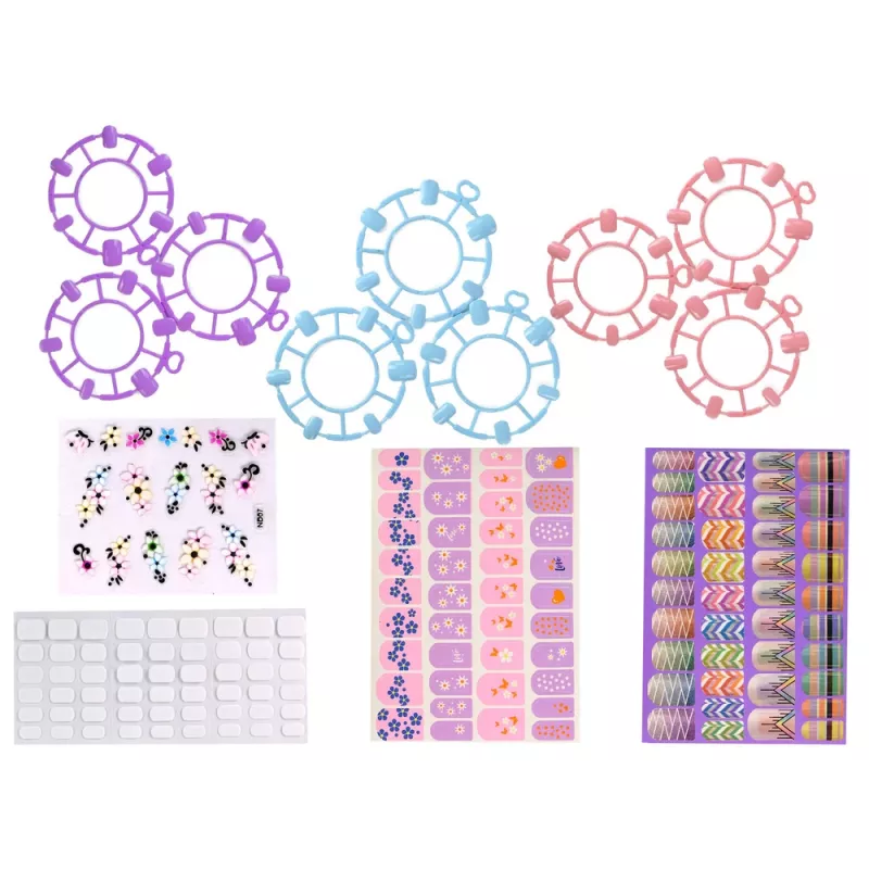 LEAN TOYS súprava na nechty s formičkami, lampou, pilníkom a brokátom