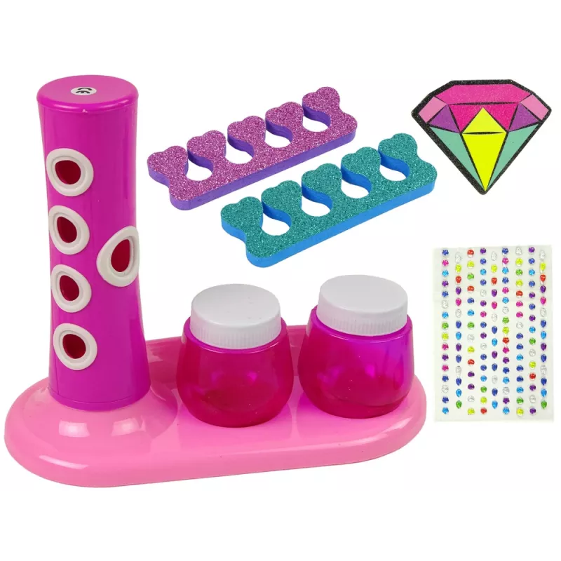 LEAN TOYS Sada lakov na nechty nail glitter dávkovač samolepky na nechty