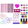 LEAN TOYS súprava na nechty s lakmi na nechty, samolepkami, šablónami a trblietkami