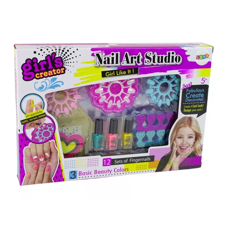 LEAN TOYS Sada na zdobenie nechtov pre malé dámy nechtové štúdio