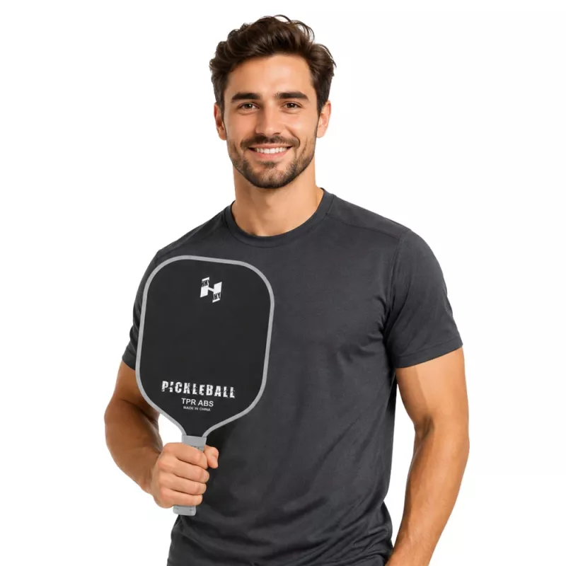 LEAN TOYS Pickleball tenis badmintonová sada rakiet s 2 loptičkami čierna a sivá