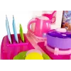 LEAN TOYS ružová kuchynka s vodnými hrncami, potravinami a zvukom