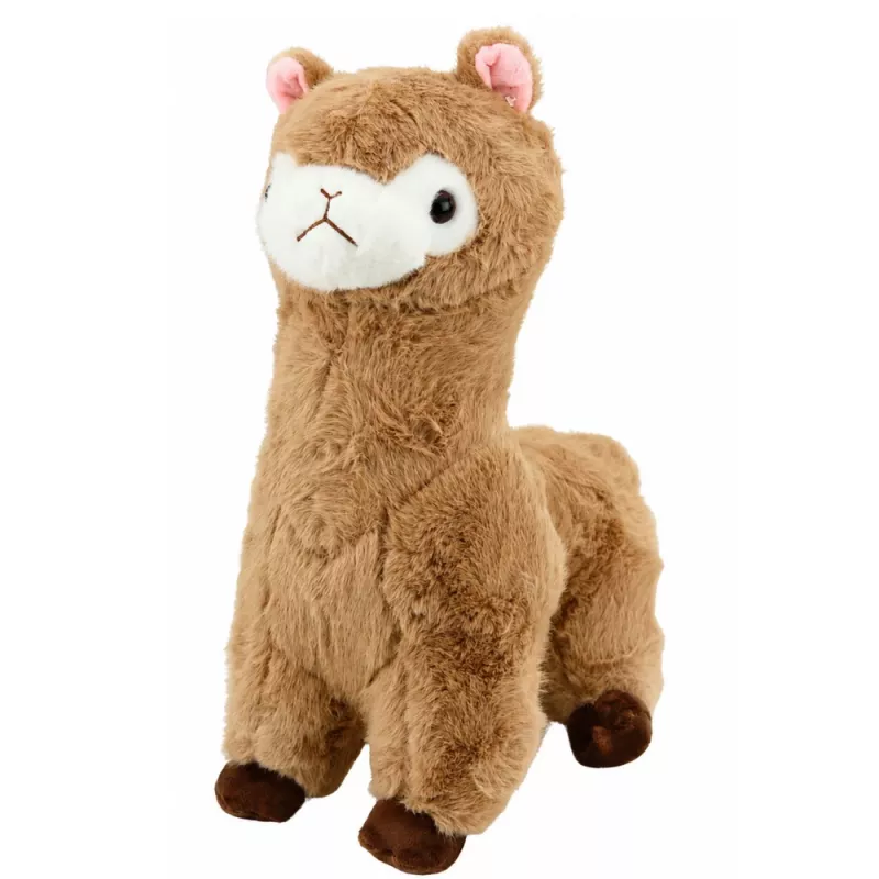 LEAN TOYS plyšová alpaka mäkká hračka s jemnou srsťou béžová 28 cm