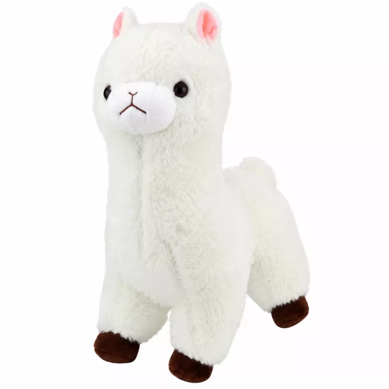 LEAN TOYS plyšová alpaka mäkká biela srsť 28 cm