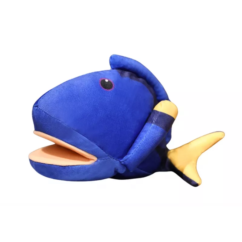 LEAN TOYS Plyšová modrá ryba maskot bábika 25 cm