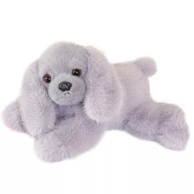 LEAN TOYS plyšový kokeršpaniel pes so zaťaženými labkami, sivý, 30 cm