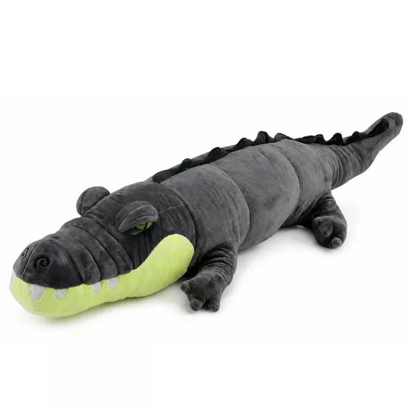 LEAN TOYS plyšový krokodíl maskot plyšová hračka - realistická sivá, 90 cm
